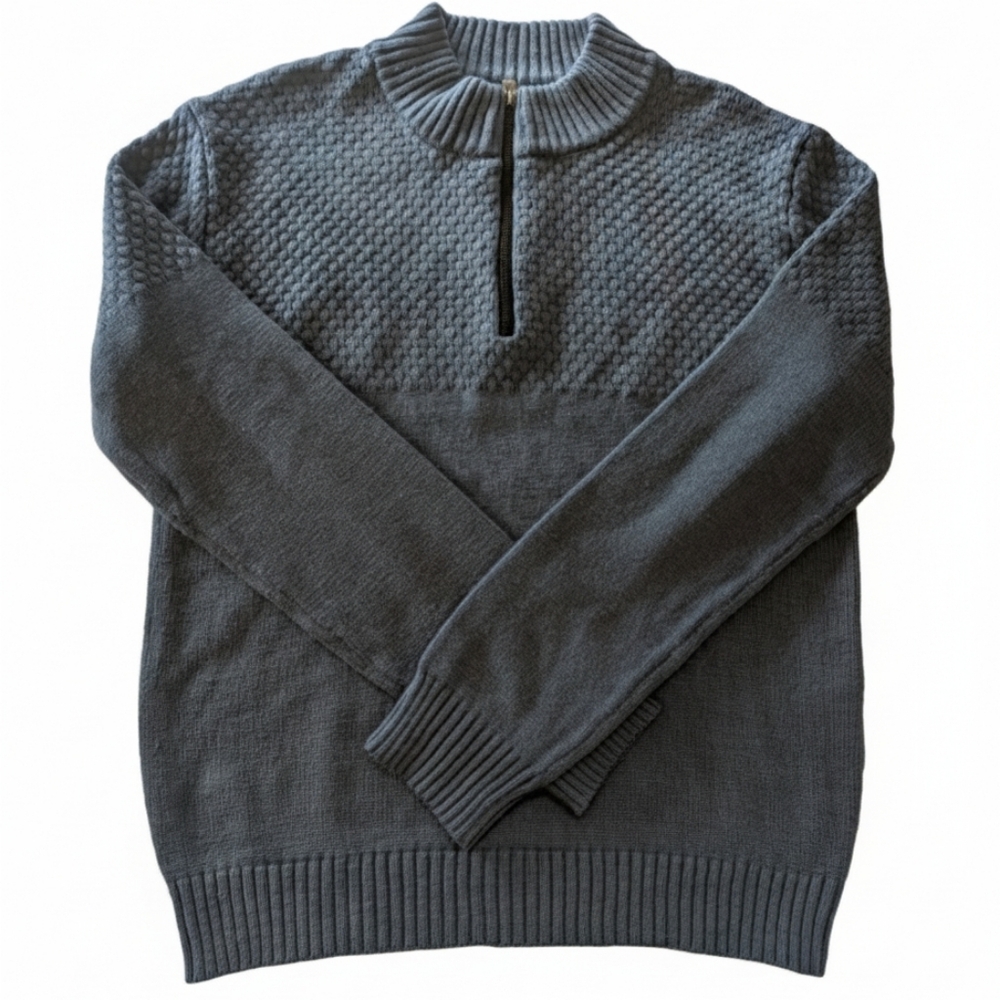 XRAY Men's Gray 1/4 Zip Long Sleeve Acrylic Sweater
